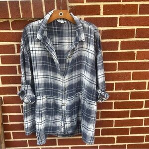 American Eagle Outfitters Blue Plaid Shirt